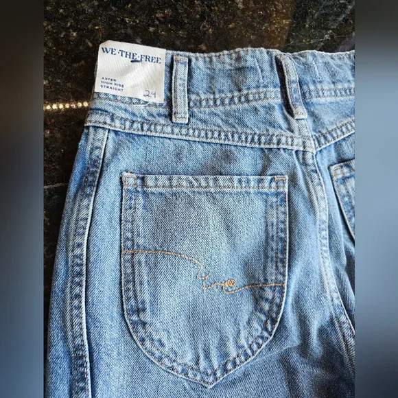 Free people We the free Aster high rise Straight Leg Jeans in Swarm Sz 24 - Picture 11 of 13